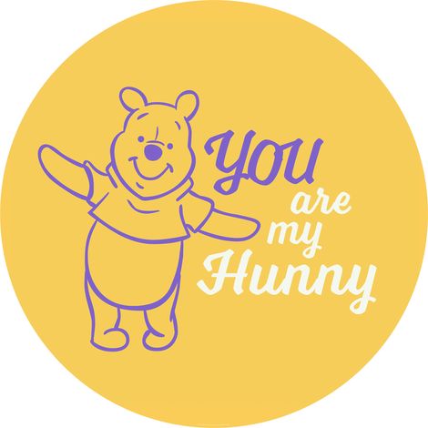 Papier peint rond auto-adhésif - Winnie l'Ourson My Hunny - Diamètre 125 cm (1/3)
