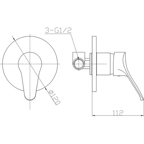 Ambrosiana sei14030000 Robinet mitigeur douche série complet de corps encastré, chrome (1/2)