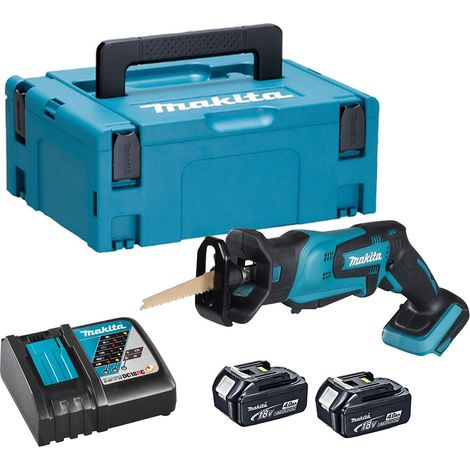 Makita DJR183RMJ 18V LXT Compact Reciprocating Saw Kit – 2x 4Ah Batteries, Charger & Makpac 2 Case