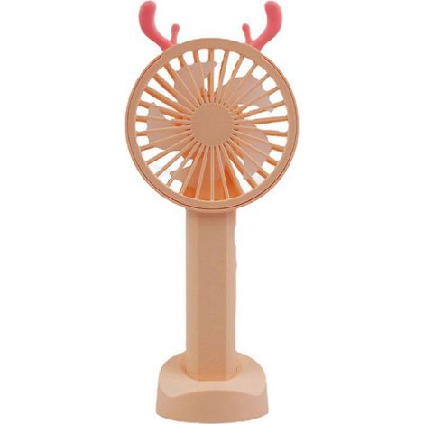 Ventilateur de bureau rechargeable à main avec socle, motif dessin animé, cadeau idéal pour la fête des enseignants (1/4)