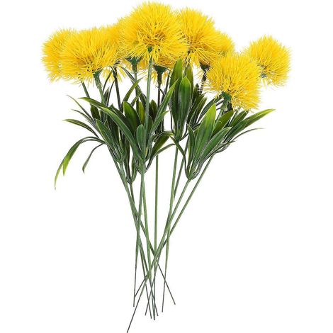Lot de 10 pissenlits artificiels réalistes, décoration pour photos-25.00X3.50X3.50CM-Yellow (1/3)