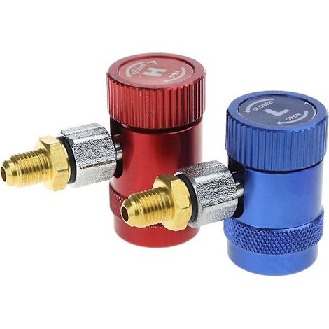 2 adaptateurs de connexion rapide pour climatiseur R1234yf, raccords de collecteur haute et basse pression (1/5)