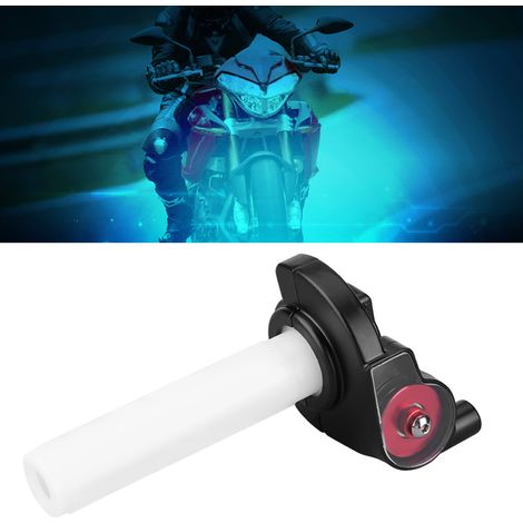 Modification pour véhicule tout-terrain/moto : grande poignée d’accélérateur à rotation avec roulement transparent et galet coloré (un) (rouge) (1/5)