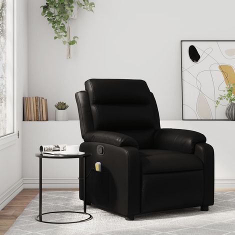 Massage-Relaxsessel, Kunstleder, Schwarz
