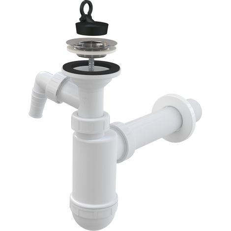 Sifone per lavabo DN40 con raccordo, filtro in acciaio inox DN63 (1/3)