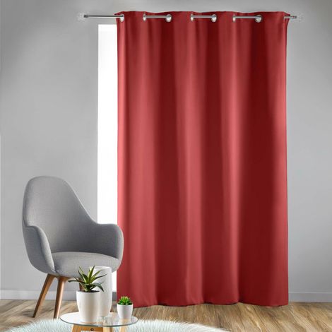 Rideau obscurcissant à œillets 135 x 240 cm – Lot de 2 – Uni Grenade (1/5)
