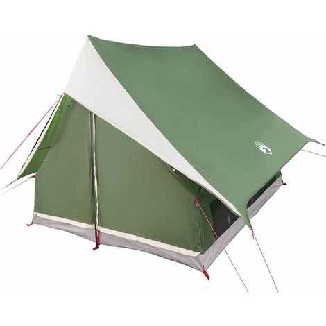 vidaXL Tienda Familiar con techo Verde y blanco 220 x 220 x 184 cm (1/2)