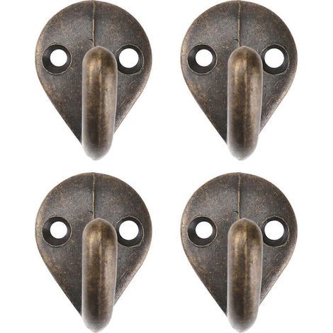 Set mit 4 dekorativen Vintage-Wandhaken für empfindliche Kleidung – 3,6 x 3 cm – Kaffeebraun (1/4)