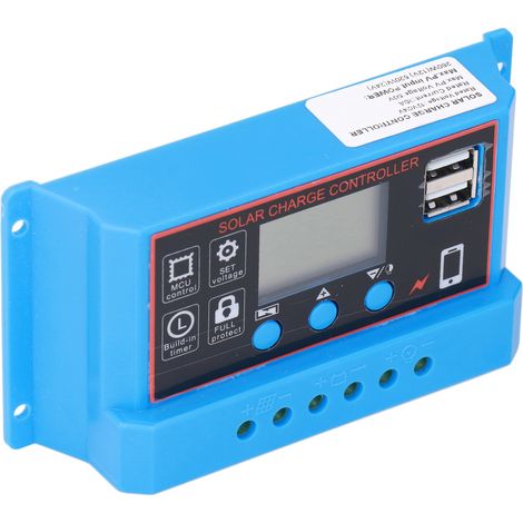 Régulateur de charge solaire PWM 12V 24V 20A avec écran LCD pour panneau photovoltaïque (1/5)