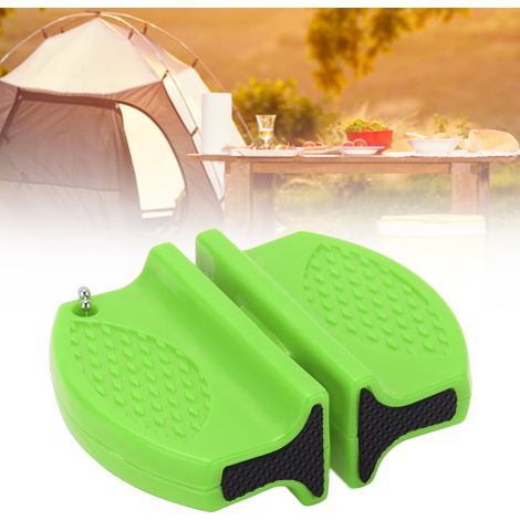 Affûteur de Couteau de Poche Mini Portable Double Face Multifonction pour Randonnée Vert