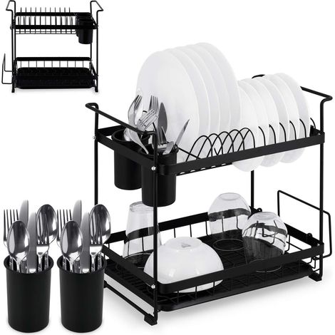 Escurreplatos de dos niveles MS-602 Massido, negro (1/5)