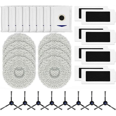 Set mit 32 Ersatzteilen für Ecovacs Deebot T30 Pro Omni / DDX14 / T30 MAX Staubsauger: Seitenbürste, HEPA-Filter, Reinigungstuch und Staubbeutel. (1/5)