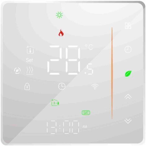 Thermostat WiFi Connecté, pour Chauffage au Sol Électrique Compatible avec Alexa et Google Home, Commande Vocale et Contrôle à Distance