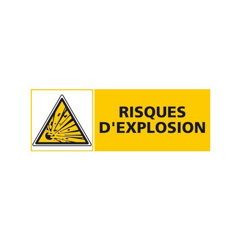 Panneau RISQUES D'EXPLOSION (C0467) - Plastique PVC 1,5 mm - 210 x 75 mm