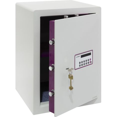 Arregui – Coffre-fort double sécurité à code et clé – Acier anti-perforant 10 mm – Dimensions 52x38,5x36 cm – 59L – Système anti-levier