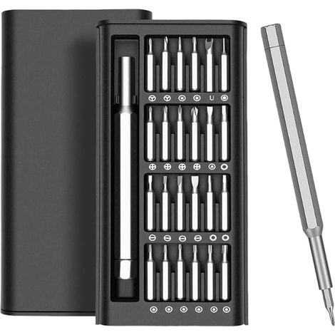 24 en 1 Kit De Tournevis de PréCision, Kit d'outils de réparation de précision pour téléphone portable, Mini Set Outils Portables, Mini Set Tournevis Magnétique Bricolage Electronique de Réparation (1/5)