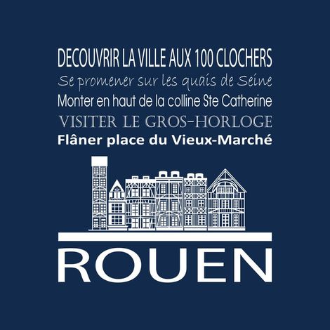 Tableau sur toile Rouen navy 30x30 cm - Impression sur Toile Murale Décorative - Image imprimée en HD sur Toile - Toile sur Châssis en Bois FSC - Fabriqué en France (1/4)