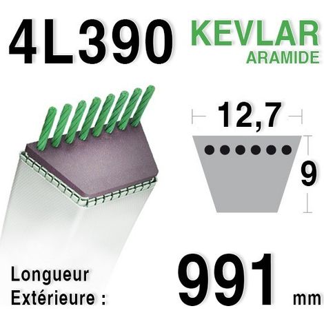 Courroie 4L390 - 4L39 CASTELGARDEN 35061406/0 AYP - ROPER 367346 d3 ra - 67346 JOHN DEERE m82461 (1/2)