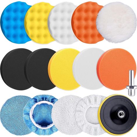 Kit de Polissage Pad, Éponge de Polissage Voiture 150mm 16 Pièces (1/5)