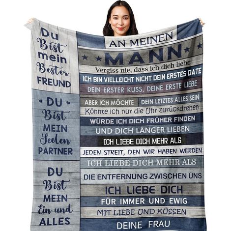 Decke Ich liebe dich Geschenk Ehemann Valentinstag 130X150CM Mann (1/5)