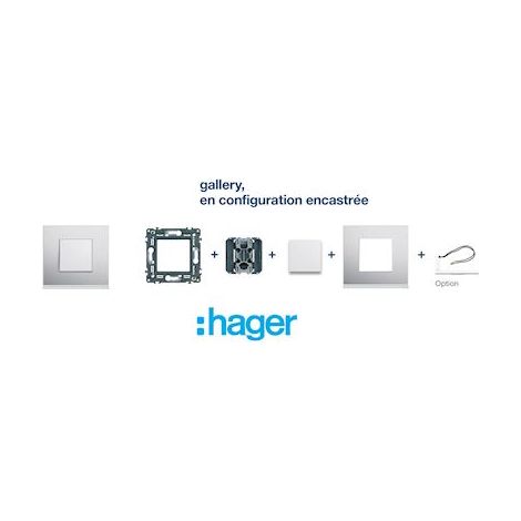 Hager – Interrupteur automatique 2 fils sans neutre – Détecteur de mouvement 180° – Montage encastré – IP20 – Polycarbonate gris clair