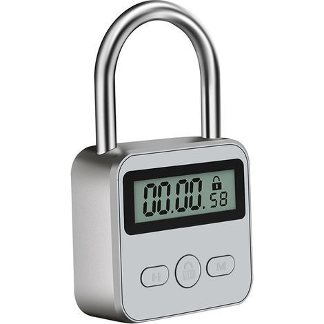 Candado inteligente con pantalla LCD, bloqueo de sincronización, candado de seguridad recargable por USB y bloqueo con temporizador para prevenir malos hábitos. (1/4)
