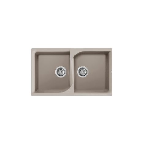 Lavello Elleci Incasso 2 vasche 86x50 Ego 450 Granitek Grigio Tortora LGE45043