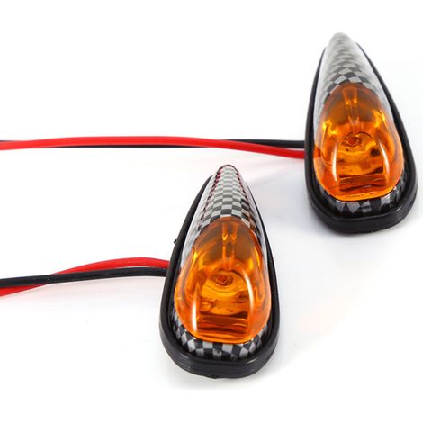 Clignotant de moto haute puissance à LED œil de chat, indicateur de clignotant à gaine serpentine jaune (1/5)