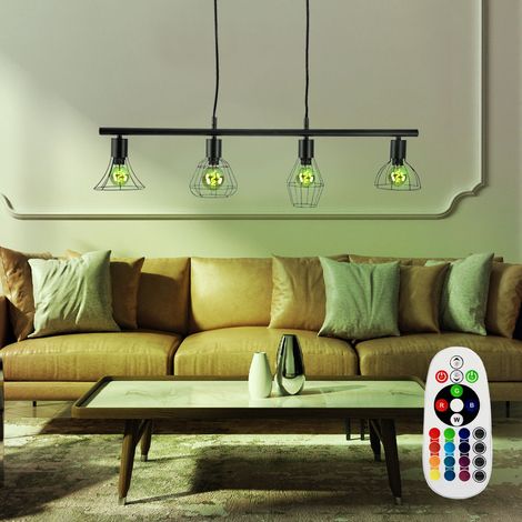 Lampada da soffitto a sospensione TELECOMANDO Lampada a sospensione a gabbia DIMMERABILE in un set che include lampade a LED RGB