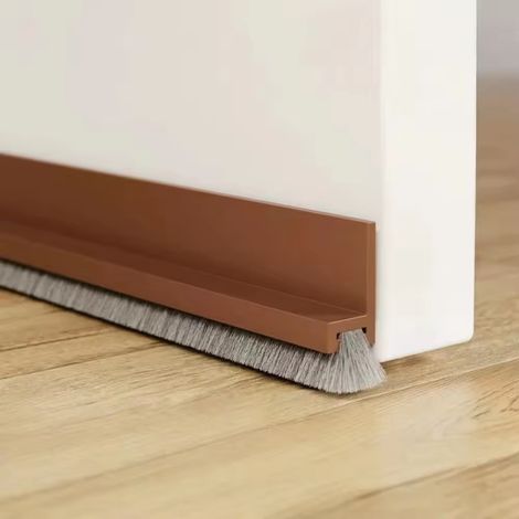 Joint Porte, 100cm Boudin de Porte Isolant Auto-Adhésif, Bas de Porte Isolant Isolation Phonique with Brosse