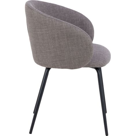 Eleanor chaise de salle à manger avec accoudoirs tissu gris clair. (1/5)