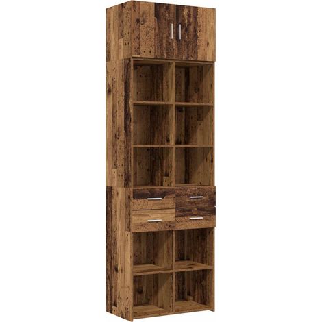 Storage Cabinet with Shelves Old Wood 70 x 42.5 x 225 cm vidaXL