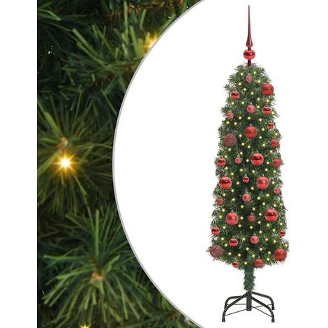 Sapin de Noël artificiel vert, 120 cm, en PVC, acier et plastique. (1/5)