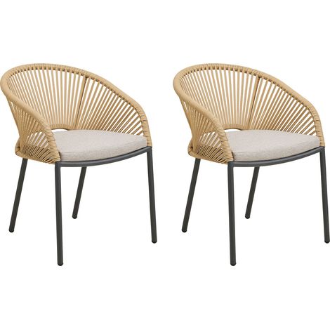 Noomi chaise de jardin avec coussin beige, sable. (1/5)