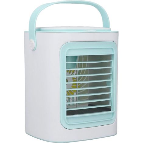 Ventilateur brumisateur portable 3 vitesses réglables, fort débit d’air, recharge USB, climatiseur d’air pour maison (1/5)