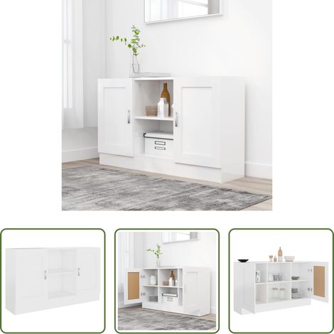 vidaXL Meuble - Buffet Blanc 120x30,5x70 cm Bois d'ingénierie (1/5)