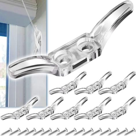 12-teiliges Set Gardinenseilclips, Sicherheitsseilclips für Jalousien mit Schrauben, geeignet für Gardinen in Wohn- und Büroräumen. (1/5)