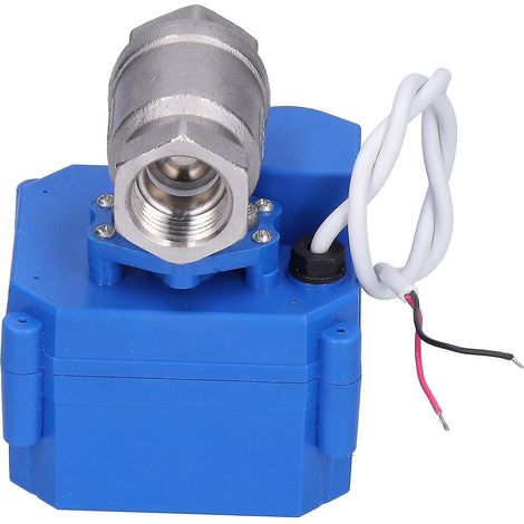 Mini vanne à bille électrique 1/2" en acier inoxydable CrO1, raccord fileté BSP, alimentation standard 12 V CC (1/3)