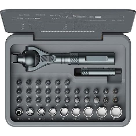 40-in-1 Multi-Bit Magnetic Screwdriver Set with Removable Ratchet Handle