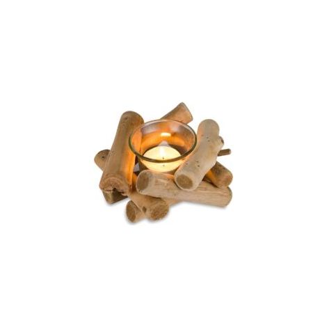 Portacandele in legno, set da 2, portacandele decorativi rustici con candelieri in vetro, portacandele per centrotavola nuziali, stile rustico, soggiorno, decorazioni per interni - Crezuo
