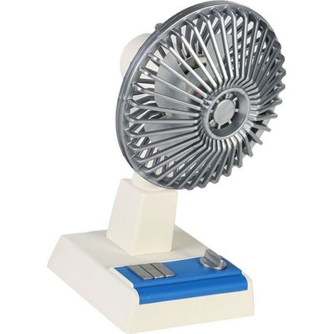 Ventilateur de bureau USB rétro, efficace, à vitesse variable et silencieuse, portable, pour la maison, le bureau ou la résidence étudiante. (1/5)