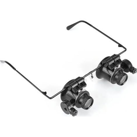 Loupe Frontale - 20x - Éclairage LED Intégré - Mains Libres - Pour Réparation Horlogère Bijouterie - 1 Pièce (1/5)