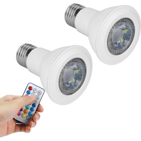 Projecteur RGB 40W en plastique moulé sous pression avec télécommande RGB, projecteur LED avec télécommande (2 lampes, 1 télécommande), RGB + blanc chaud. (1/5)