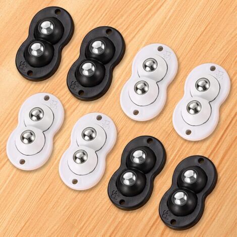 Set of 8 Mini Self-Adhesive 360° Casters - 2 Bearings Mobile Pulley for Storage Boxes (1/5)