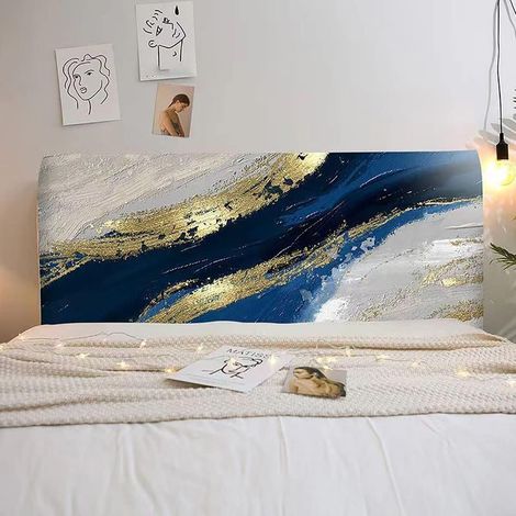 Ecleanfy - Housse de tête de lit 150 cm – Tissu extensible anti-poussière – S'adapte aux têtes de lit jusqu'à 65 cm de hauteur – Protection élégante (1/5)