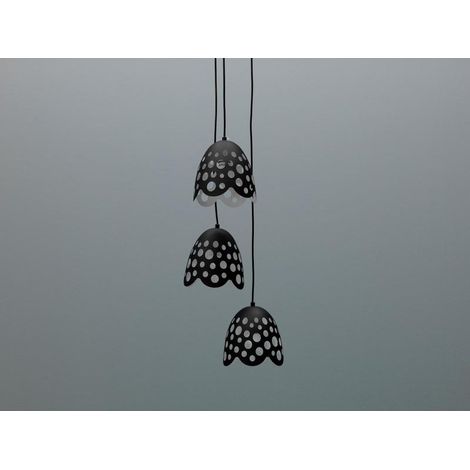 Lampada a sospensione in metallo con paralume nero D19,5xD19,5x125h cm