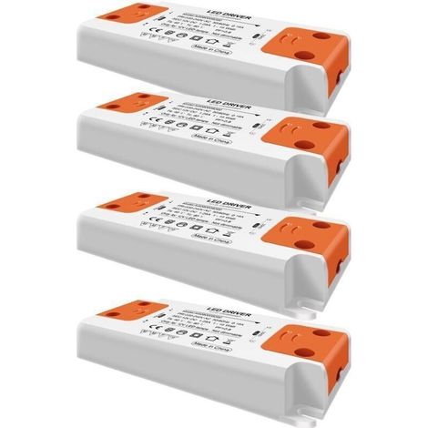 Transformateur LED Entrée 220-240V sortie DC 12V 1.25A 15W ampoule LED driver convertisseur conducteur alimentation de tension constante, Paquet de 4. (1/4)
