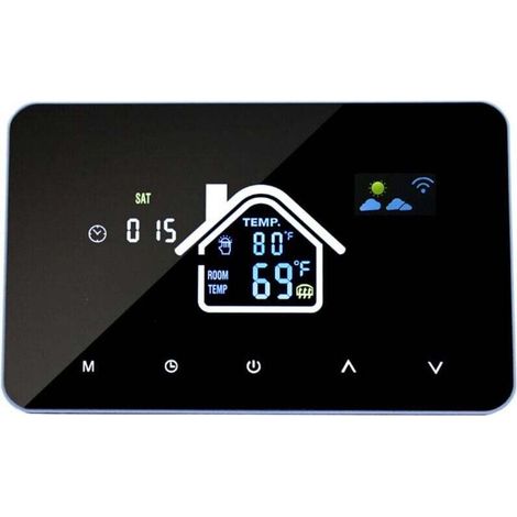 Thermostat Intelligent WIFI à Écran Tactile, XU, Contrôle à Distance via App, 16A, Plage Température 5-95℃, Protection IP20/Coque PC UL94-V0, Dimensions 132×84×45mm - KZQ (1/4)