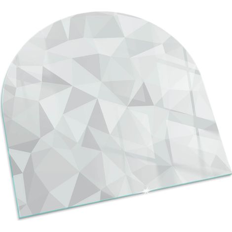 Piastra per Camino di Vetro Temperato Protezione per Caminetto dal Calore Resistente a Scintille e Graffi  Motivo geometrico astratto 100x100 cm (1/5)
