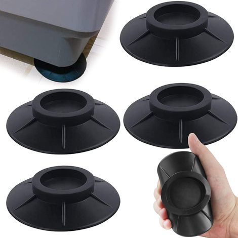 Coussinets de Machine à Laver, 4Pcs Coussinets pour Pieds de Machine à Laver Tapis Anti-Vibration Coussinets Amortisseurs Anti-Vibration en Caoutchouc Tapis Anti-Vibration pour Sèche-Linge Noir